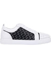 Louis Junior Spike Low Top Sneakers White Black - CHRISTIAN LOUBOUTIN - BALAAN 1