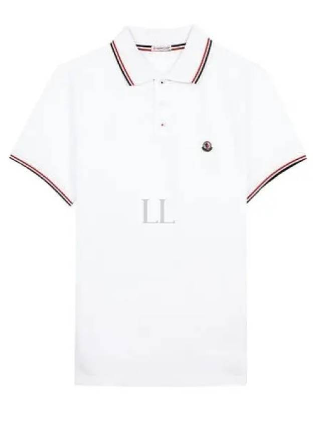 Logo Patch Short Sleeve Polo Optical White - MONCLER - BALAAN 2