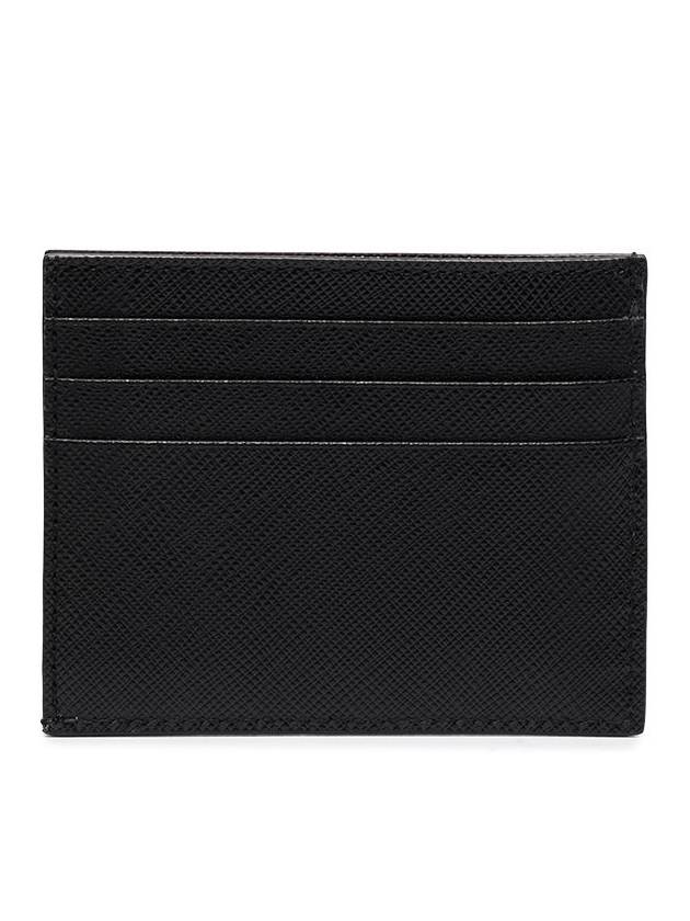 Triangle Logo Saffiano Card Wallet Black - PRADA - BALAAN 3