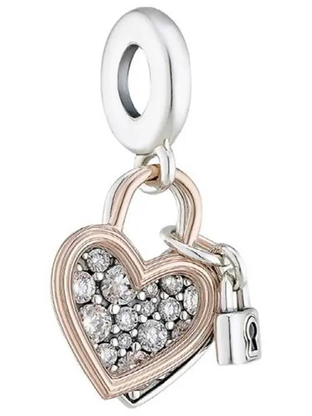 Heart Padlock Double Bracelet Charm Silver Gold - PANDORA - BALAAN 4