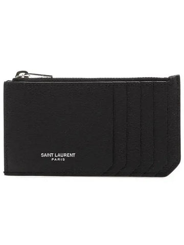 Fragment Zipper Card Wallet Black - SAINT LAURENT - BALAAN 1