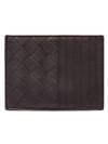 Intrecciato Leather Card Wallet Dark Brown - BOTTEGA VENETA - BALAAN 1