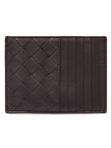 Intrecciato Leather Card Wallet Dark Brown - BOTTEGA VENETA - BALAAN 1