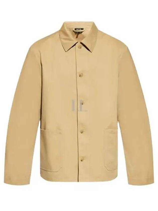 Kerlouan Logo Twill Shirt Jacket Beige - A.P.C. - BALAAN 2