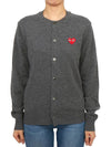 Red wappen wool round neck cardigan charcoal - COMME DES GARCONS PLAY - BALAAN 2