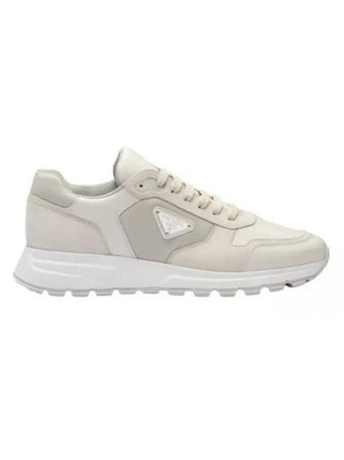 Nubuck Nylon Low Top Sneakers White - PRADA - BALAAN 1