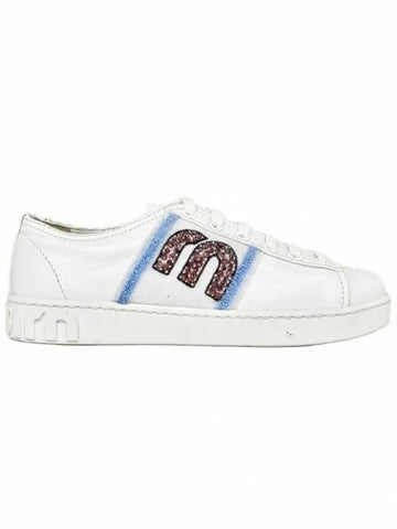 Logo Low Top Sneakers White - MIU MIU - BALAAN 1