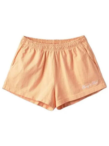 Cursive Logo Print Disco Shorts Pants Peach White - SPORTY & RICH - BALAAN 1