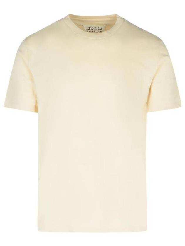 Crew Neck Cotton Short Sleeve T-Shirt Ecru - MAISON MARGIELA - BALAAN 1