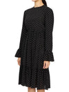 Women's Polka Dot GG Silk Midi Dress Black - GUCCI - BALAAN.