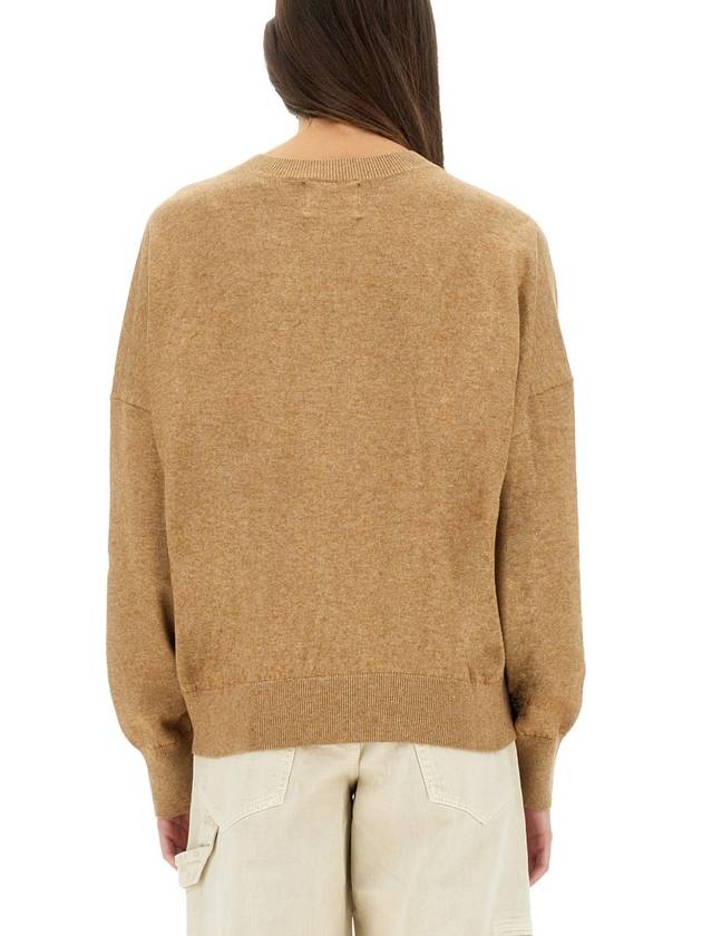 Marisance Crew Neck Wool Knit Top Beige - ISABEL MARANT ETOILE - BALAAN 4