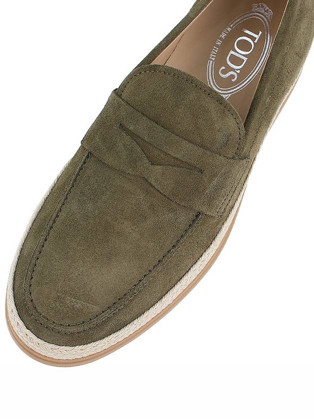 Suede Penny Loafer Khaki - TOD'S - 8