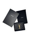 Monogram Zipper Grained Leather Half Wallet Black - SAINT LAURENT - BALAAN 5