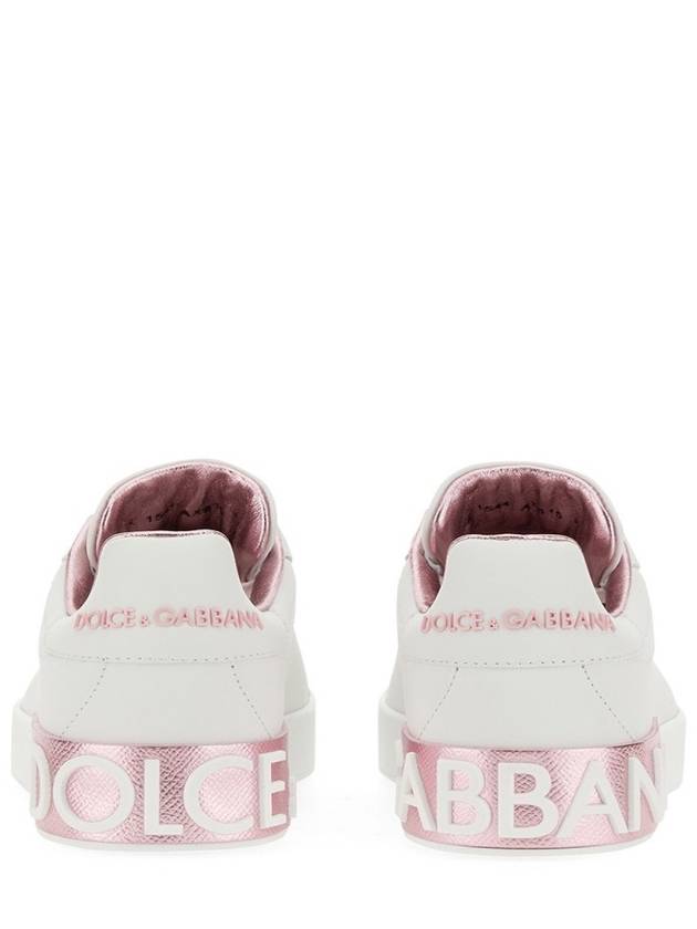 Portofino low-top sneakers white pink - DOLCE&GABBANA - BALAAN 8