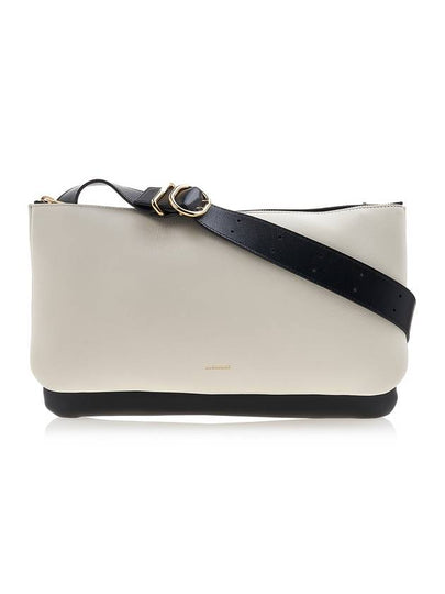 Ombra Color Block Zippered Leather Shoulder Bag Black White - JIL SANDER - BALAAN 2