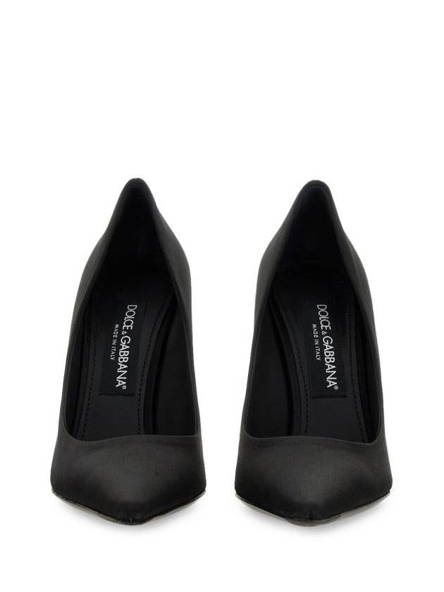 DC logo lettering pointed toe satin Pumps black - DOLCE&GABBANA - BALAAN 5