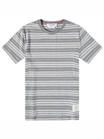 Men's Striped Midweight Jersey Short Sleeve T-Shirt Grey - THOM BROWNE - BALAAN 2