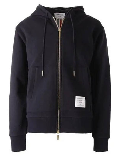 Center Back Stripe Cotton Zip Up Hoodie Navy - THOM BROWNE - BALAAN 2