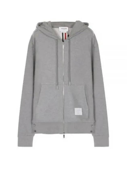 Center Back Stripe Cotton Zip Up Hoodie Light Grey - THOM BROWNE - BALAAN 2