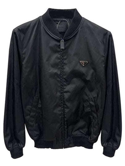 Triangle Logo Re-Nylon Bomber Jacket Black - PRADA - BALAAN 2