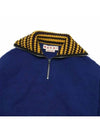 Stripe Collar Zip-Up Knit Top Blue - MARNI - BALAAN 5