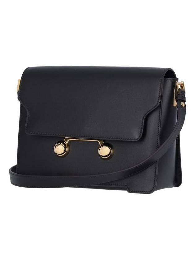 Trunkaroo Medium Leather Shoulder Bag Black - MARNI - BALAAN 3