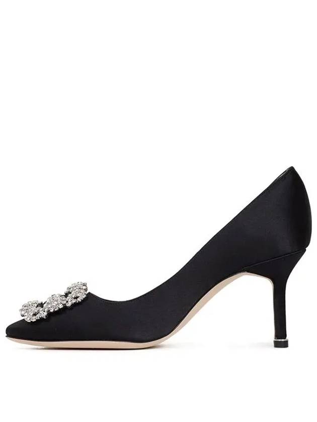 Hangisi Satin Jewel Pumps Heel 70mm Black - MANOLO BLAHNIK - BALAAN 3