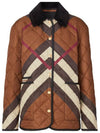 Chevron Check Diamond Quilted Jacket Dark Birch Brown - BURBERRY - BALAAN.