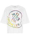 Rainbow Logo Short Sleeve T-shirt White - MONCLER - BALAAN 3