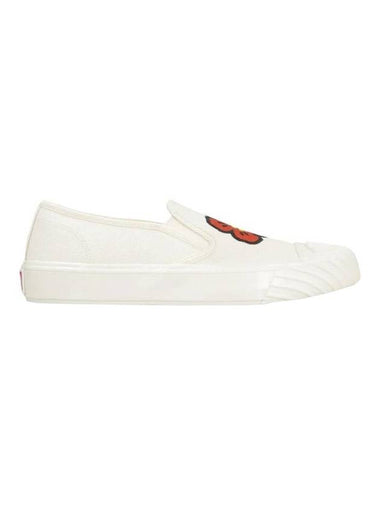 Women's School Embroidered Balk Flower Slip-On Cream - KENZO - BALAAN 1