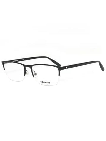 Eyewear Half Rimless Metal Eyeglasses Black - MONTBLANC - BALAAN.