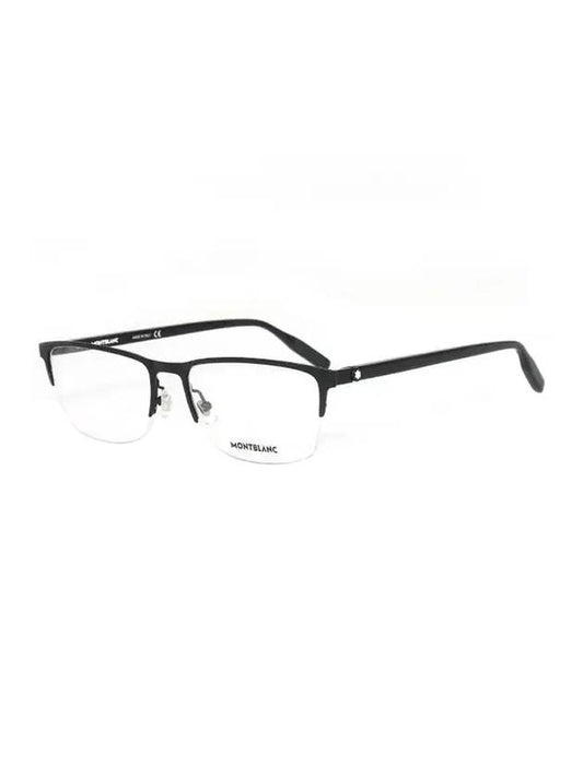 Eyewear Half Rimless Metal Eyeglasses Black - MONTBLANC - BALAAN.