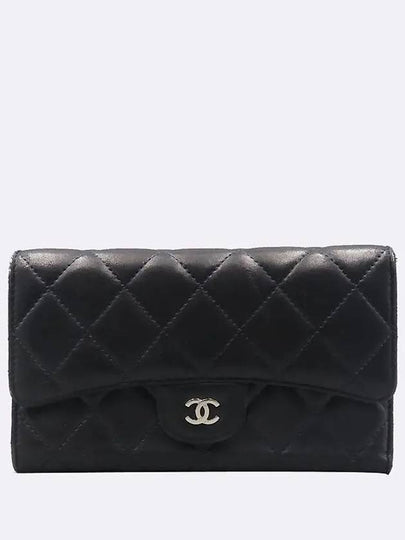 A31506 Navy color lambskin timeless quilting COCO logo classic flap long wallet - CHANEL - BALAAN 2