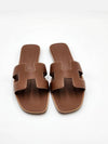 Oran Calfskin Slippers Gold Piqures Ecrues - HERMES - BALAAN 2