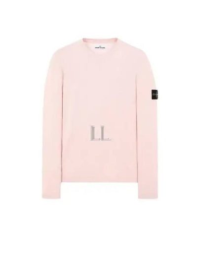 Raw Hand Cotton Crewneck Knit Top Pink - STONE ISLAND - BALAAN 2