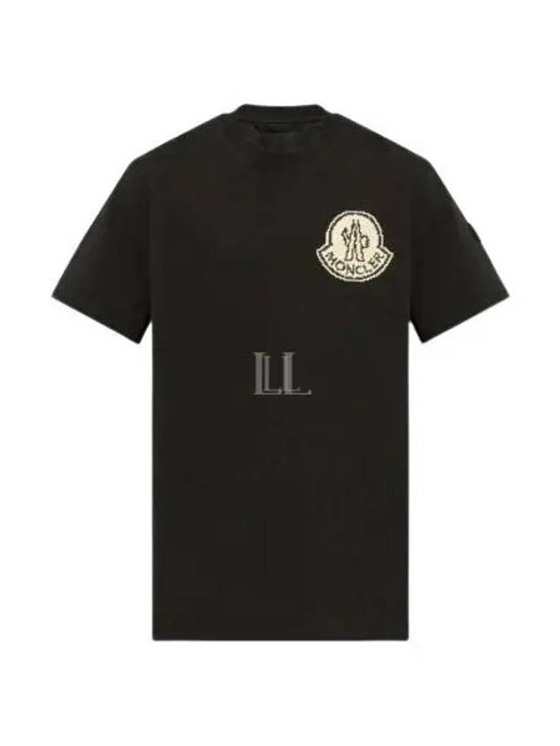 Logo Crew Neck Short Sleeve T-Shirt Charcoal - MONCLER - BALAAN 2