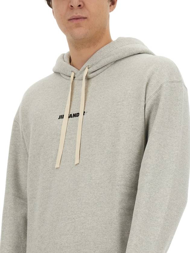 Plus Logo Hoodie Grey - JIL SANDER - BALAAN 5