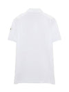 Men's Logo Patch Shoulder Three Stripes Polo Shirt White - MONCLER - BALAAN 4