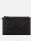 Oblique A5 Pouch Leather Clutch Bag Black - DIOR - BALAAN 2