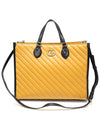 627332 Yellow Black Two tone Matelasse Chevron Gold Plated GG Marmont Medium Tote 2WAY - GUCCI - BALAAN 1