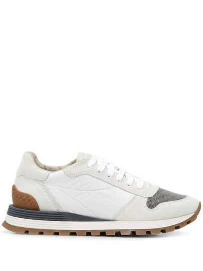 Suede Techno Fabric Runner Low Top Sneakers White - BRUNELLO CUCINELLI - BALAAN 2