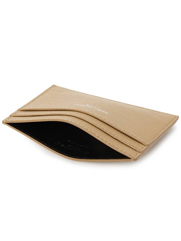 Logo Detail Calfskin Card Wallet Teakwood - SAINT LAURENT - BALAAN 5