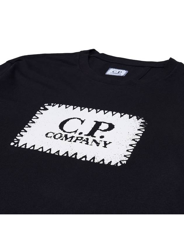 30/1 Jersey Label Style Logo Short Sleeve T-Shirt Black - CP COMPANY - BALAAN 4