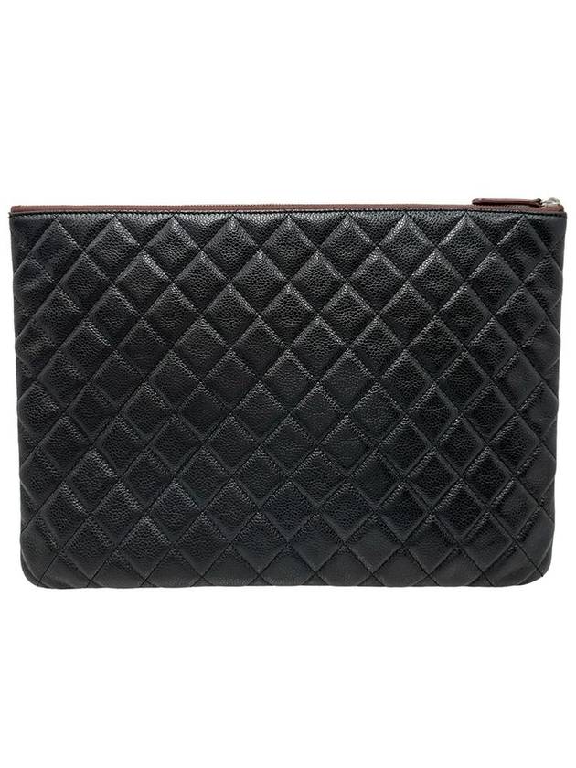 Women s A69251 Black Caviar Skin COCO Silver Logo Large Clutch - CHANEL - BALAAN 4