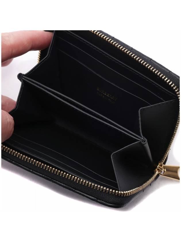 Lola Zipper Quilted Leather Half Wallet Black - BURBERRY - BALAAN 7