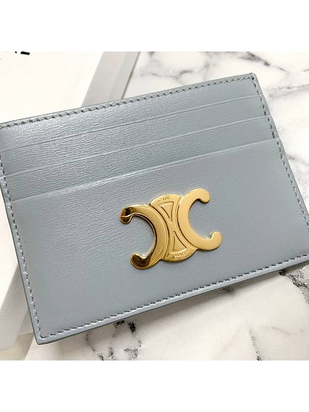 Triomphe Shiny Calfskin Card Holder Ice Blue - CELINE - BALAAN 8