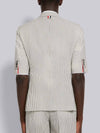 Men's Seersucker Wool Short Sleeve Jacket Medium Grey - THOM BROWNE - BALAAN 4