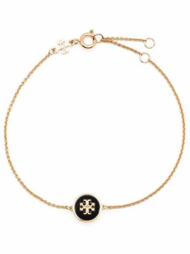 Kira Enamel Chain Bracelet Gold Black - TORY BURCH - BALAAN 1