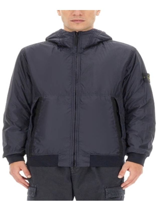 Men's Garment Dyed Crinkle Reps Recycled Nylon Primaloft TC Hooded Jacket Navy - STONE ISLAND - BALAAN 4