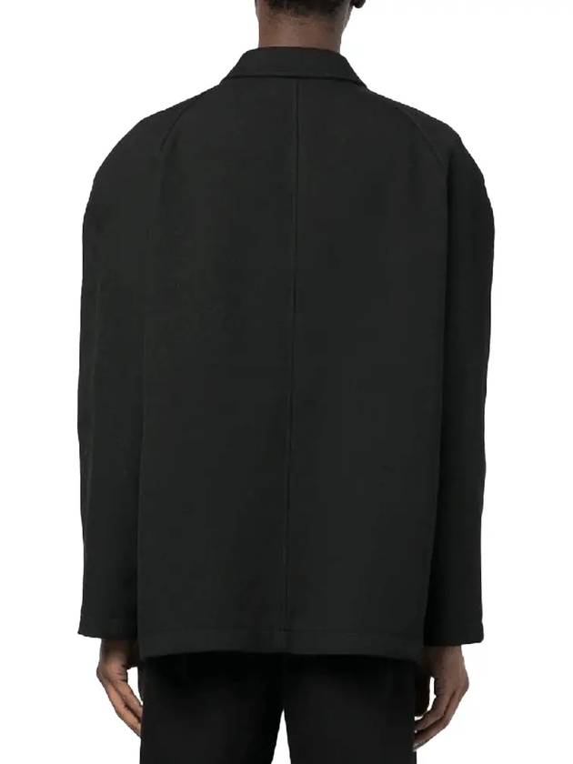 Curved Shoulder Button Jacket Black - LEMAIRE - BALAAN 3